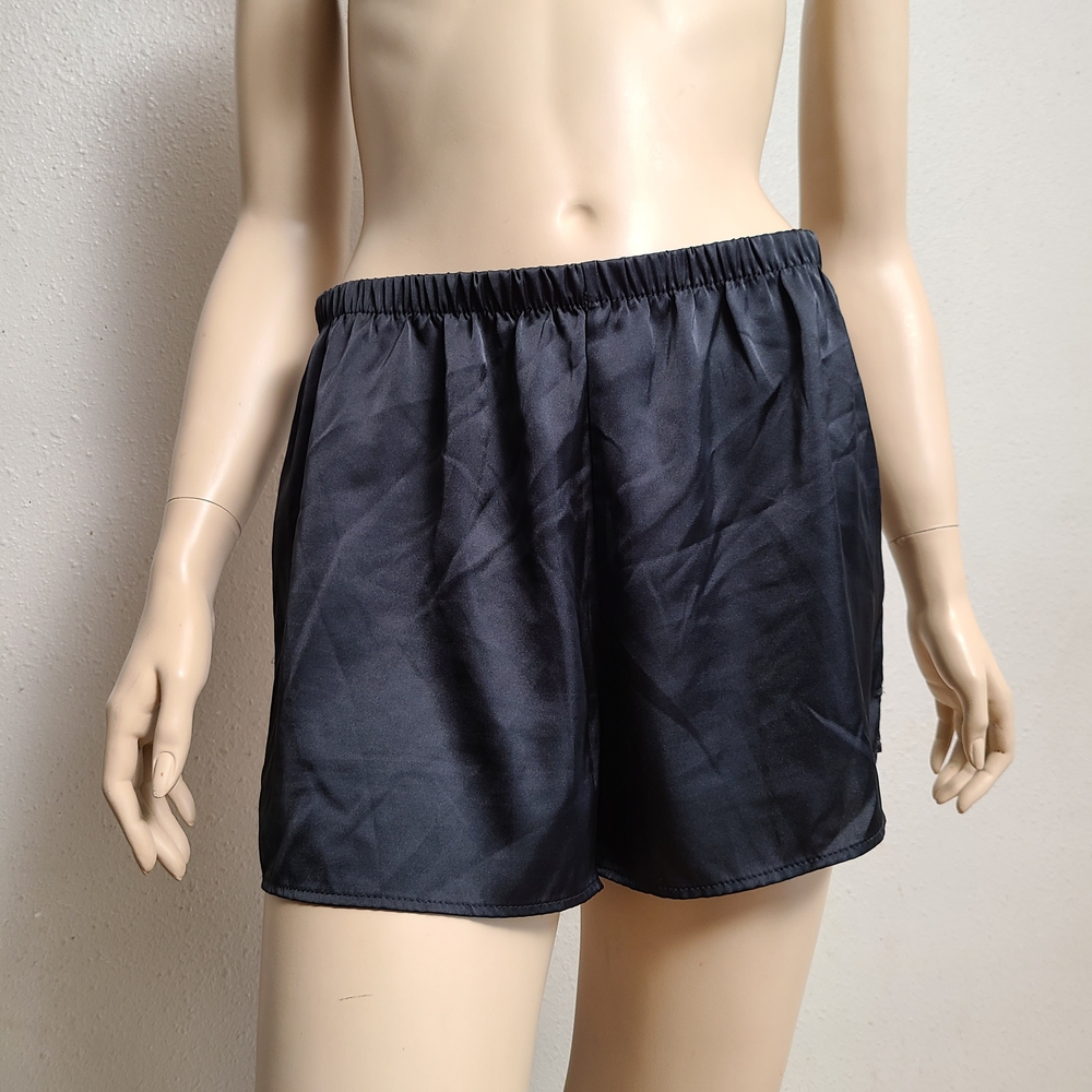 Black Satin Sleep Shorts